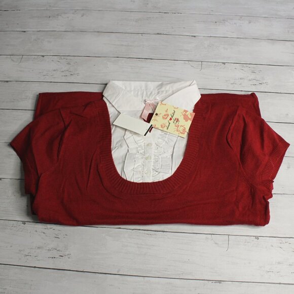 Derek Heart Vintage Tunic Sweater Plus Size 3X Short Sleeve Belted - Picture 5 of 6